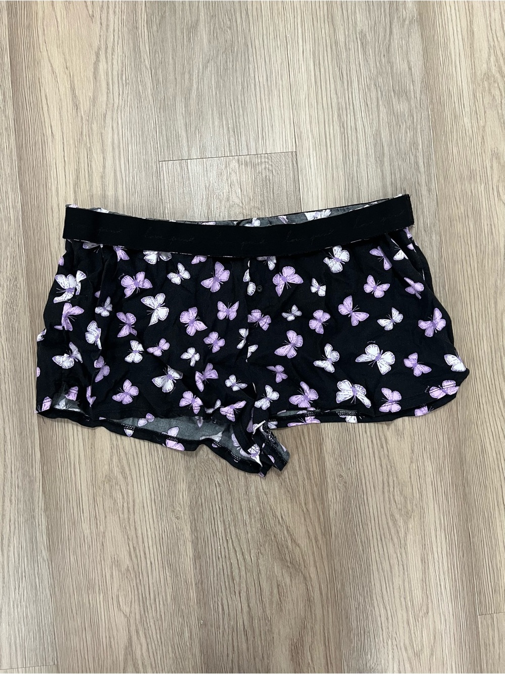 PINK Victoria’s Secret XL Butterfly Fold Over Waistband Sleep Lounge Shorts Y2K